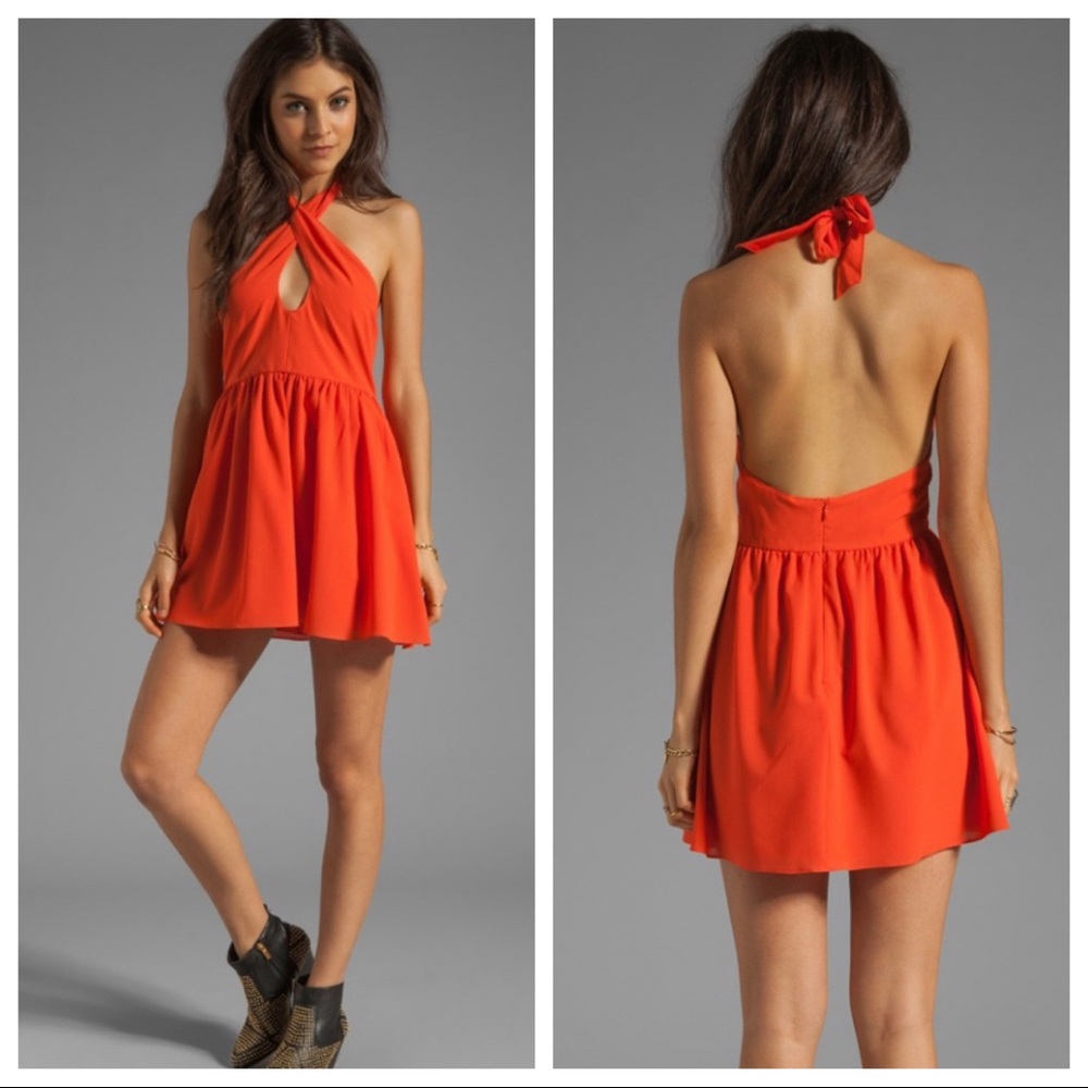 Lovers+friends sacred heart mini halter dress